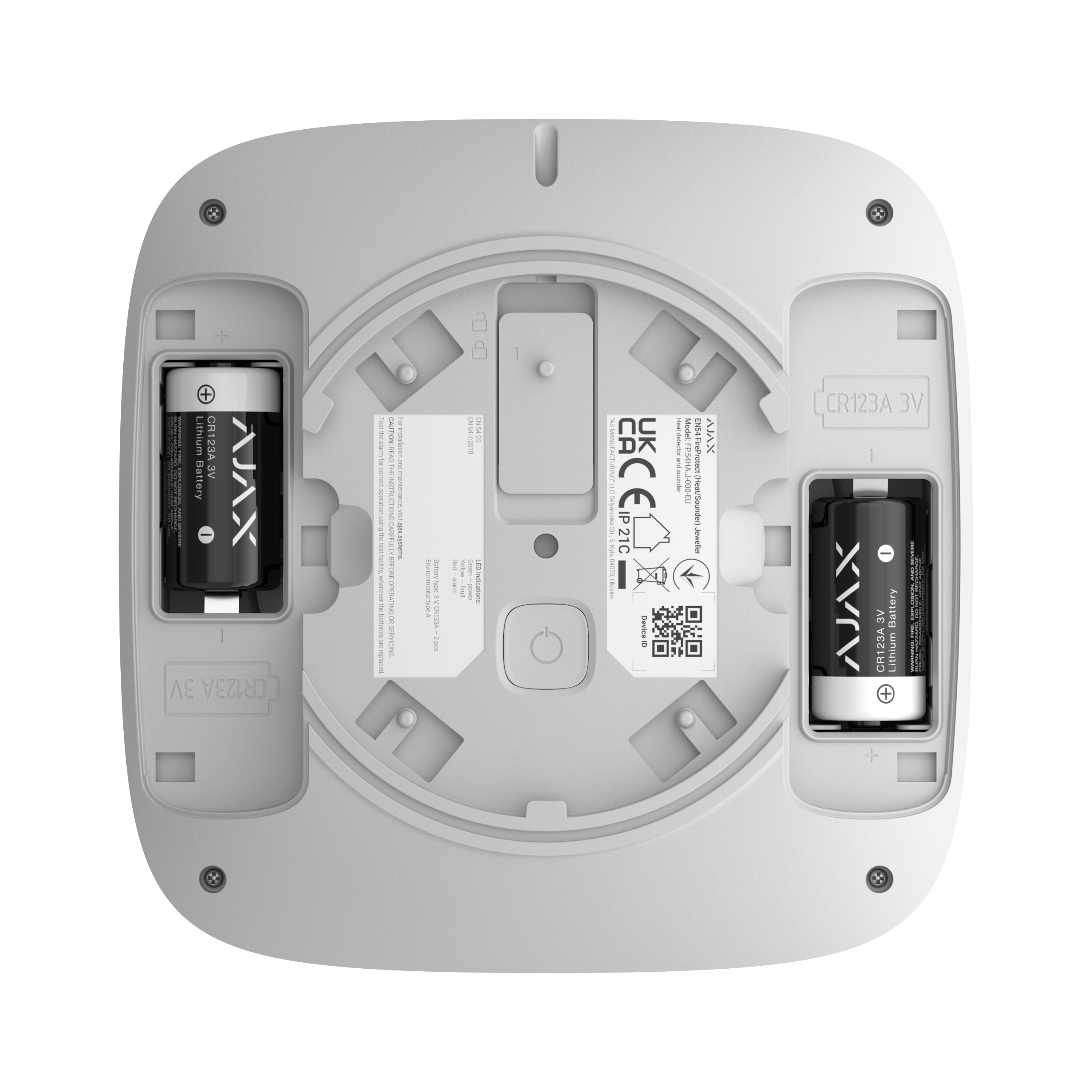 Ajax EN54 FireProtect (Heat/Sounder) white Ajax EN54 FireProtect (Heat/Sounder) white