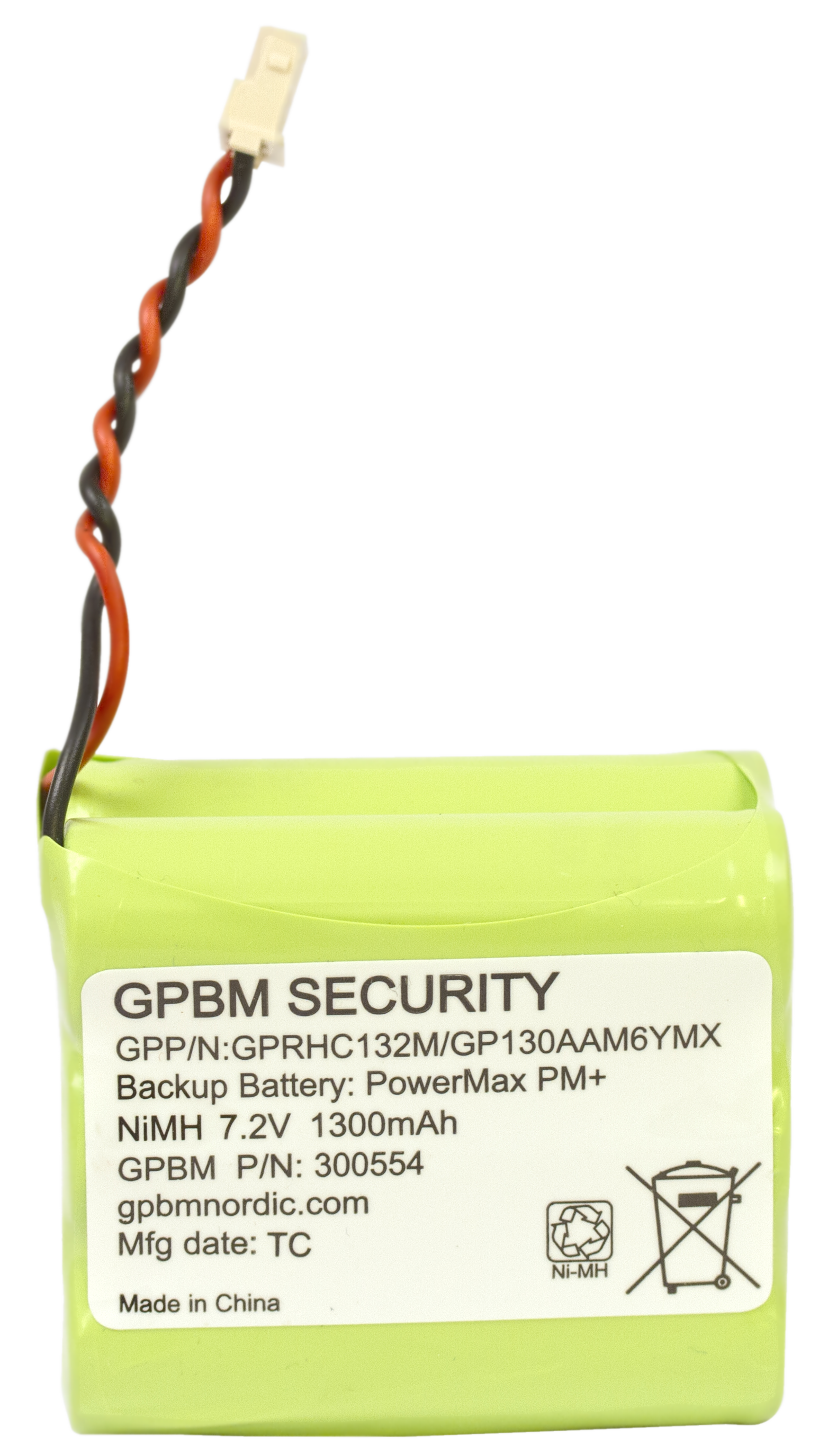 Batteripakke til PM+/GSM-100 7,2V 1300mAh